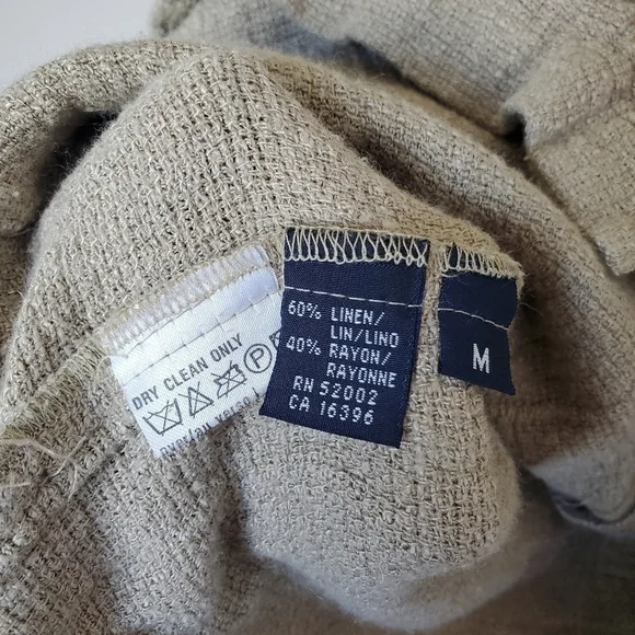 Vintage Liz Sport Liz Claiborne Lagenlook Boho Linen Button Down Shacket Jacket - Picture 7 of 9